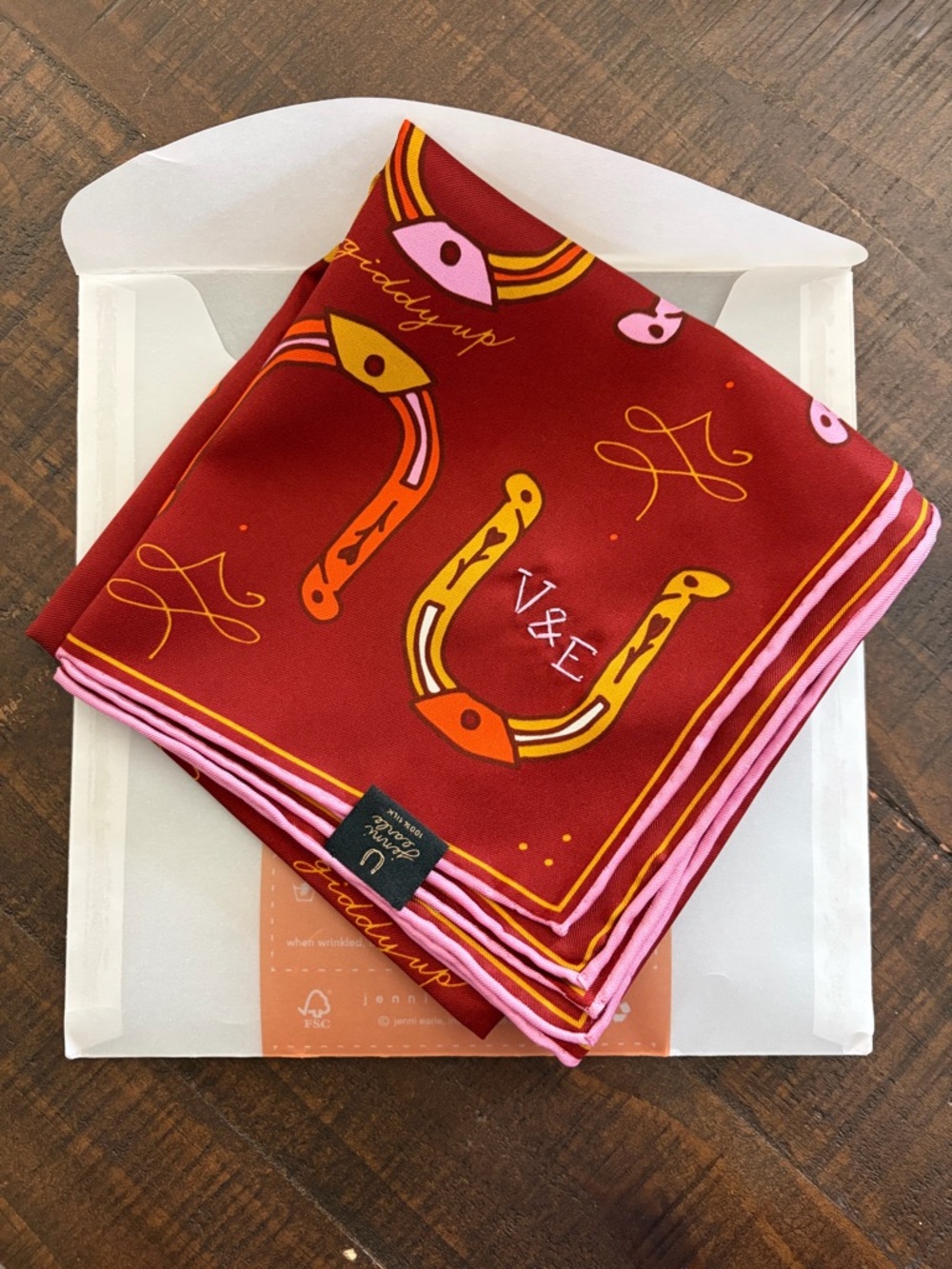 Jenni Earle Cotton Voile Bandana Giddy Up- Lightweight Scarf - Picture 3 of 3